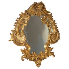 Golden Rococo Wall Mirror, 2nd Half 18th Century
