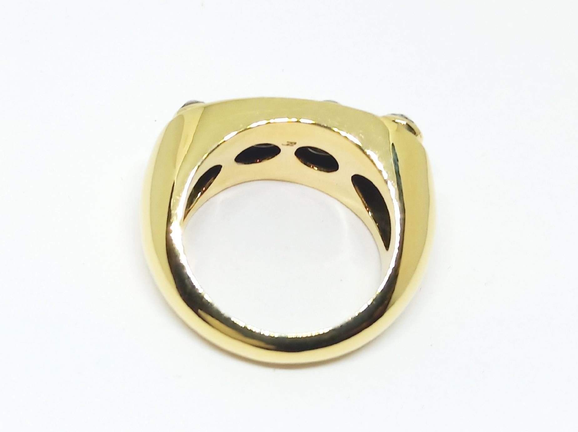 Own Your Rare Self with One of a Kind Orange Yellow Rosecut Diamond Band Ring For Sale 1