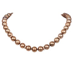 Golden Rose Pearl Diamond Gold Clasp Statement Necklace