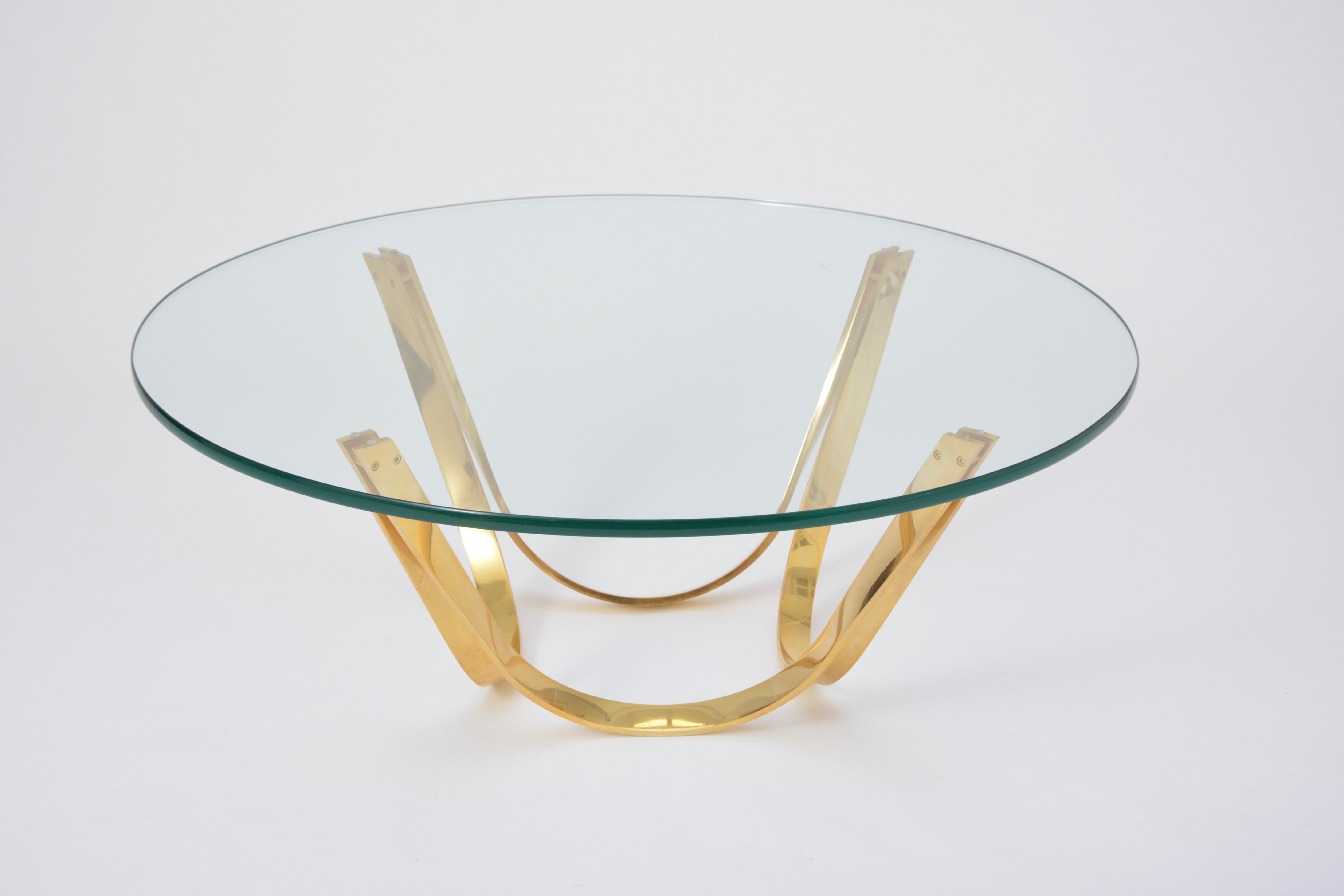 Golden Round Midcentury Coffee Table by Roger Sprunger for Dunbar 1