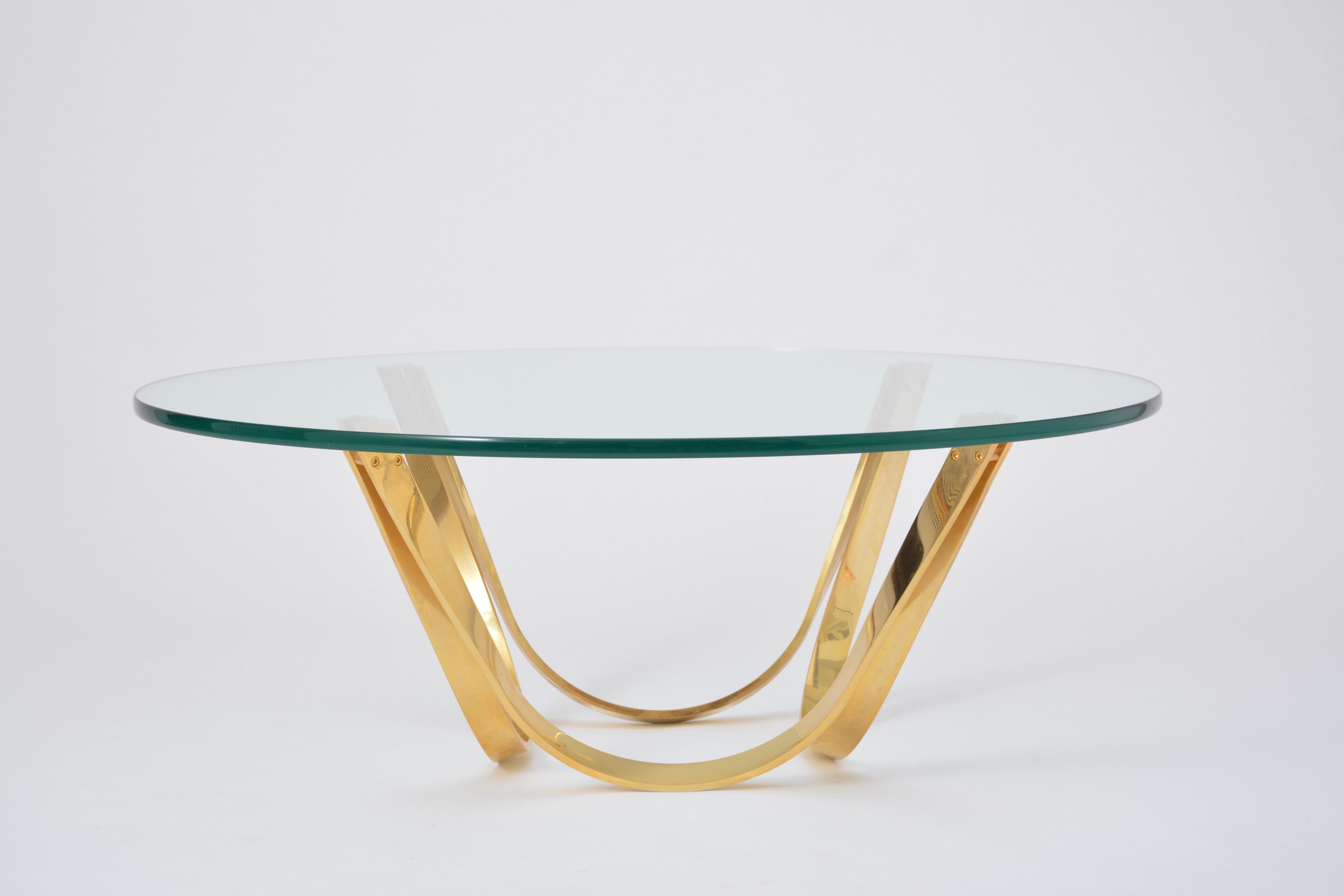 Golden Round Midcentury Coffee Table by Roger Sprunger for Dunbar 2