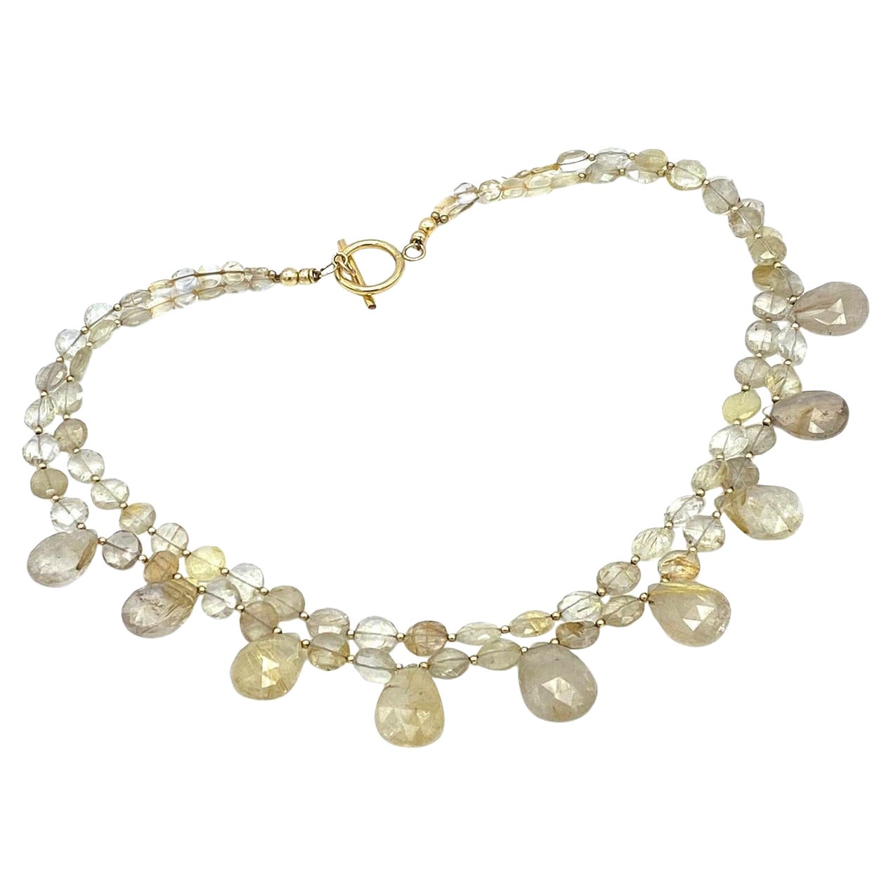 Goldener Rutilquarz und 14K Gold gefüllte Halskette aus Gold (Kunsthandwerker*in) im Angebot