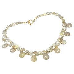 Golden Rutilated Quartz Briolette Necklace