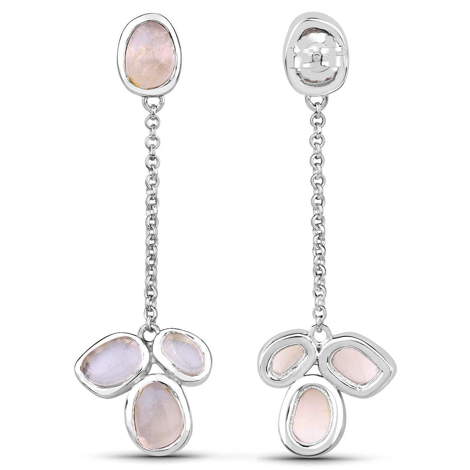 Orecchini pendenti di rutilo dorato 6,4 carati A. Silver In condizioni ottime in vendita a Punta Gorda, FL