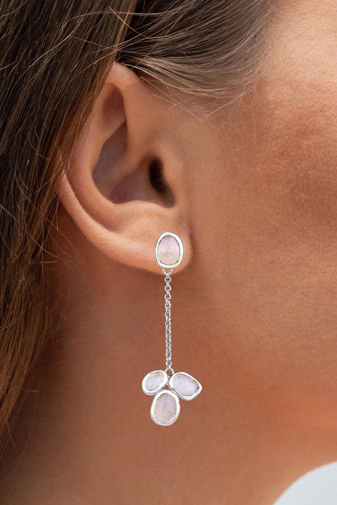 da uomo o donna Orecchini pendenti di rutilo dorato 6,4 carati A. Silver in vendita