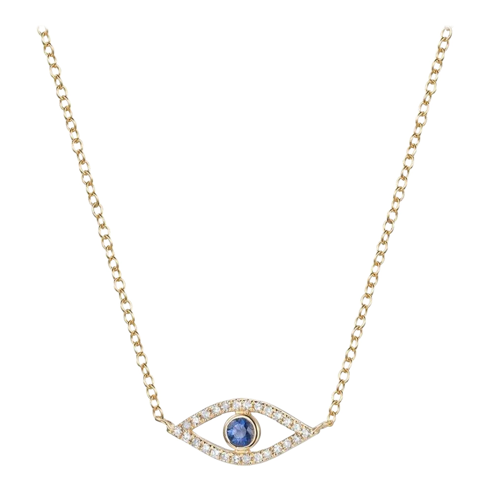 Collier à breloques en or 14K (ou 18k sur demande) avec saphir doré The Golden Eye