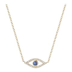 Collier à breloques en or 14K (ou 18k sur demande) avec saphir doré The Golden Eye