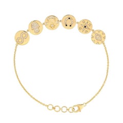Golden Sapphire 14K (or 18k upon request) Yellow Gold Bangle Charm Bracelet