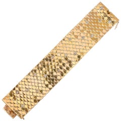 Golden Scalloped Bracelet with Diamond Stars, Dated 2-3-56
