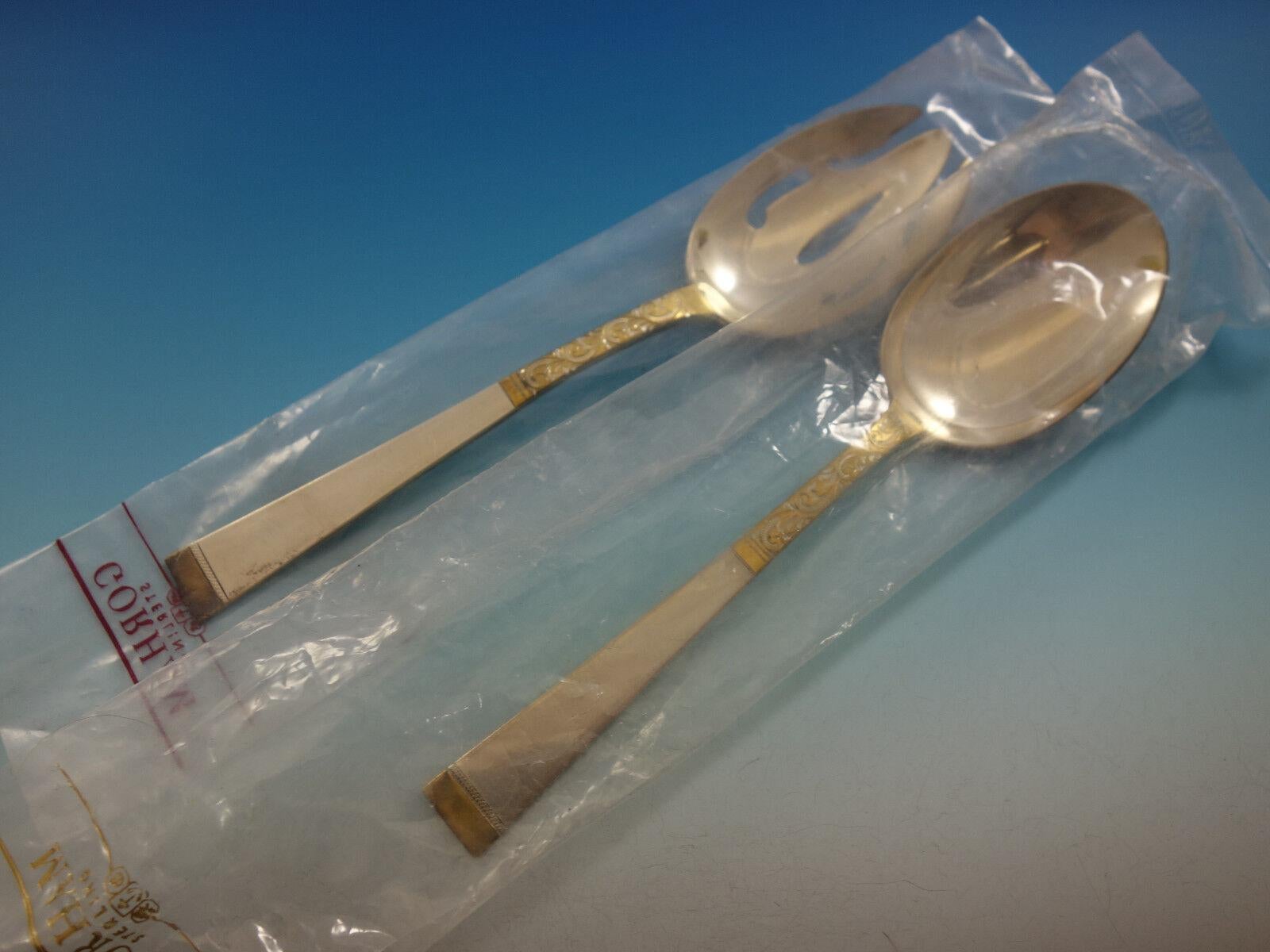 Golden Scroll by Gorham Sterling Silver Flatware Set For 10 Service 47 Pieces For Sale 1