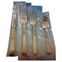 Golden Scroll by Gorham Sterling Silver Flatware Set For 10 Service 47 Pieces
