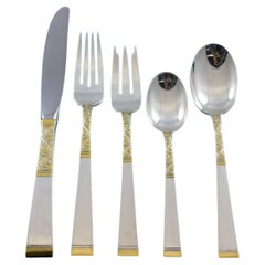 Golden Scroll by Gorham Sterling Silver Flatware Set for 12 Service 66 Pieces