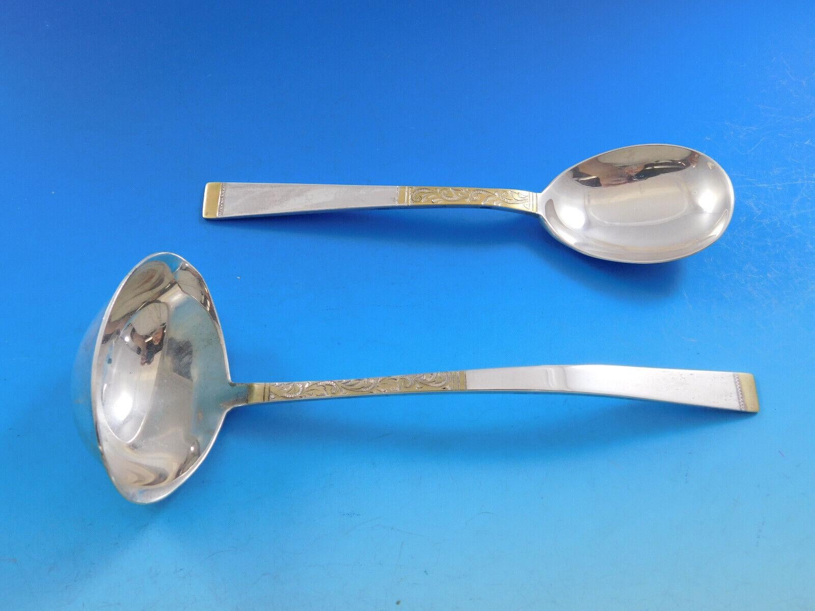 Service de couverts en argent sterling Golden Scroll de Gorham, taille standard, 38 pièces en vente 2