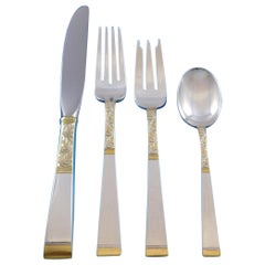 Golden Scroll von Gorham, Besteckset aus Sterlingsilber, Platzgröße, 38 Teile