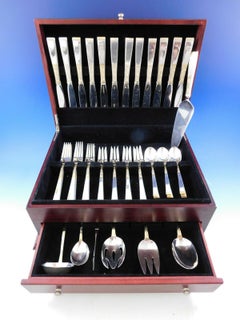 Golden Scroll by Gorham Sterling Silver Flatware Set Place Size Service 55 Pcs
