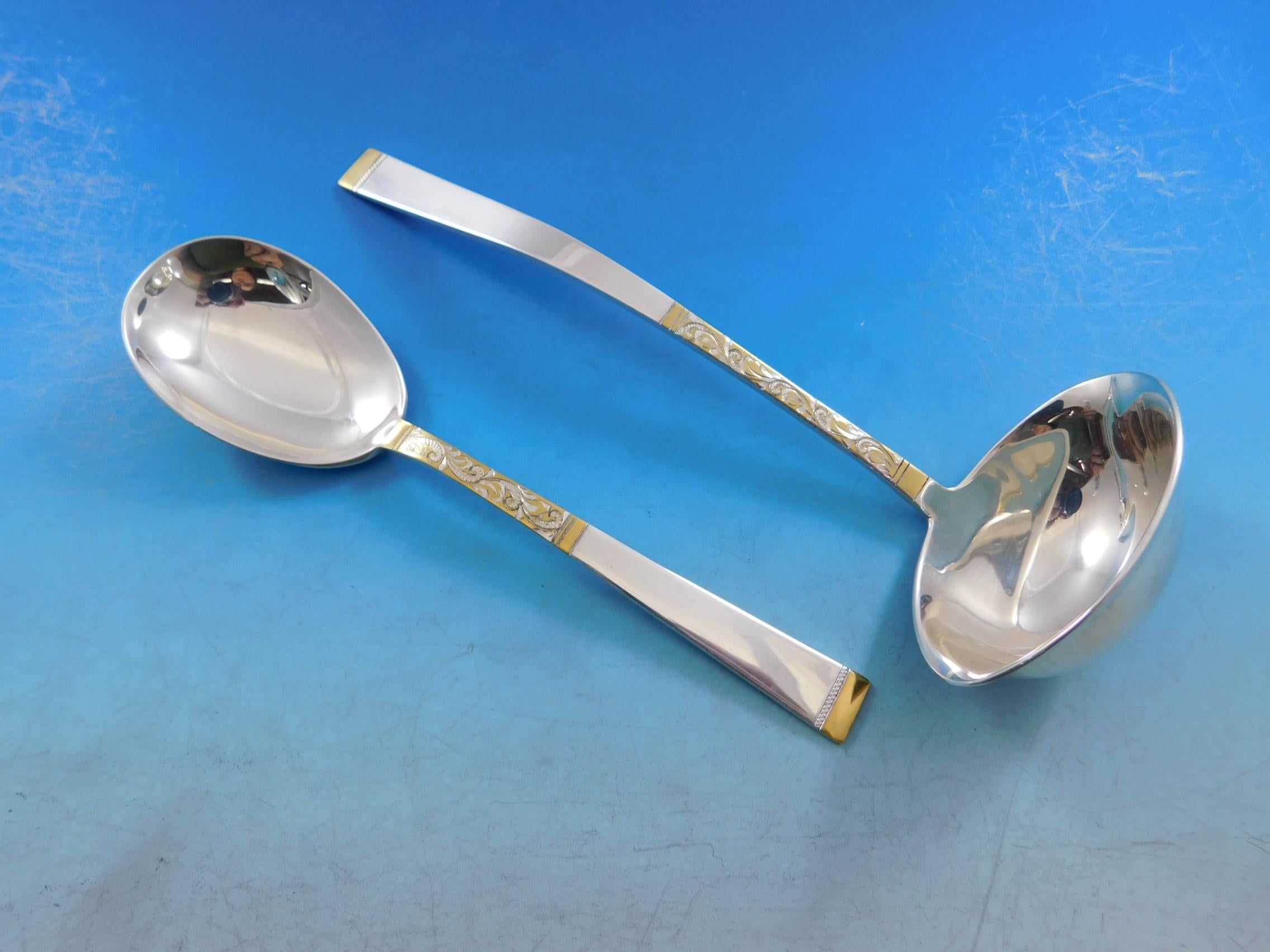 Service de couverts en argent sterling Golden Scroll par Gorham, 57 pièces en vente 4