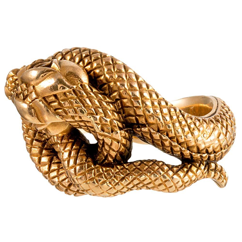 Created by Baumstein & Ferer of NYC, this piece was part of a trilogy of snake, lion and bear rings popularized by this manufacture between the 1940s and 1980s. These designs were rumored to have been frequently copied by other jewelers for