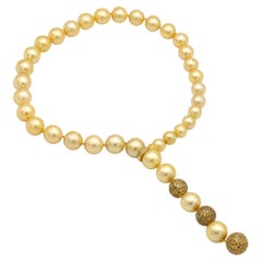 Golden South Sea and Diamond Necklace 