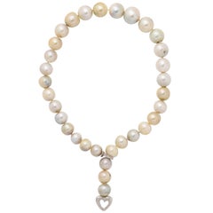 Golden South Sea and Silvery White South Sea Necklace with Adjustable Clasp