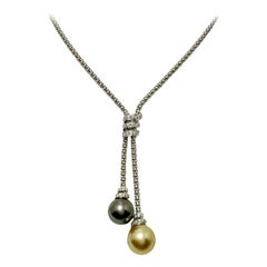 Golden South Sea-Black Tahitian Pearl Pendant Necklace