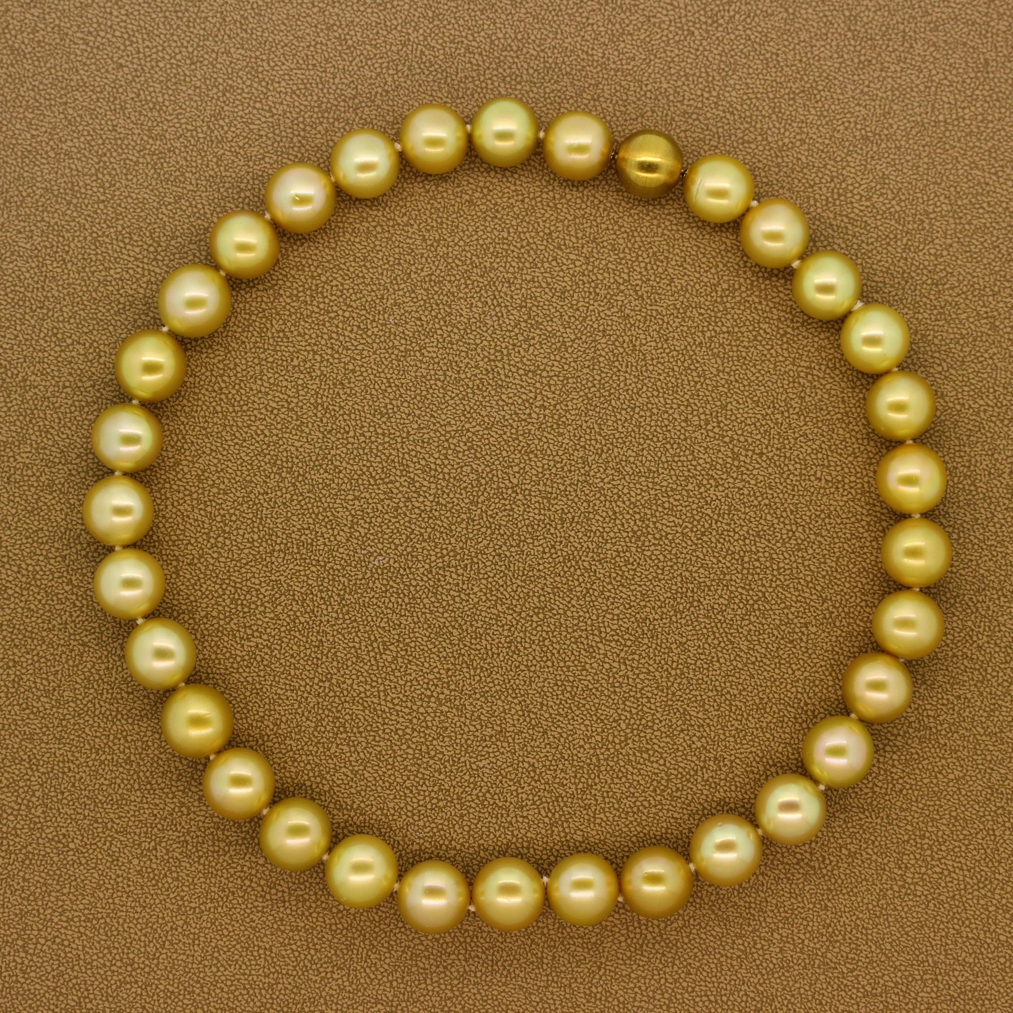 Goldene Südseeperle Gold Halskette im Zustand „Neu“ in Beverly Hills, CA