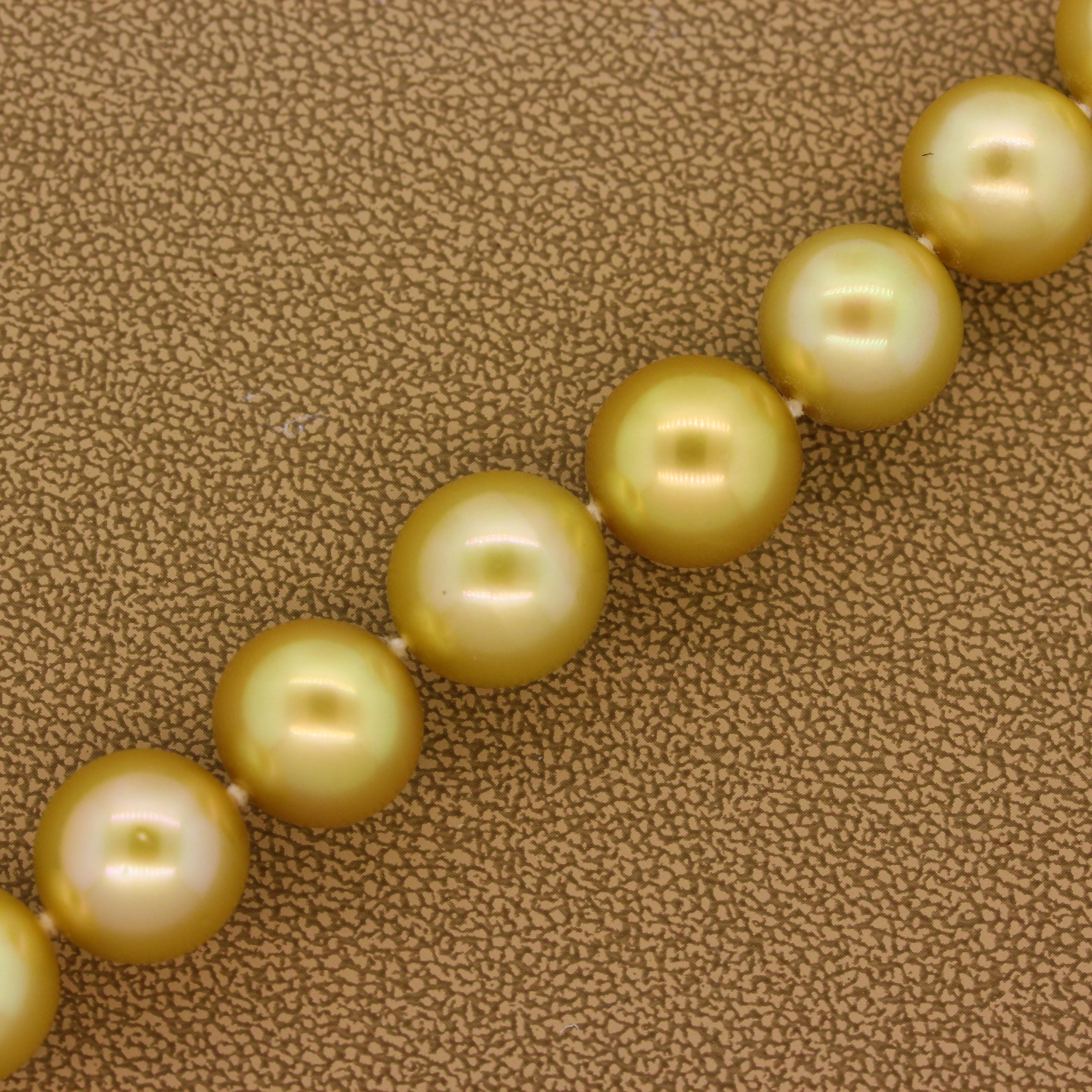 Goldene Südseeperle Gold Halskette für Damen oder Herren