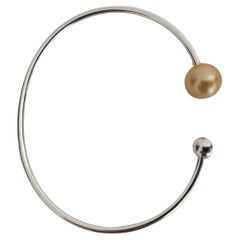Golden South Sea Pearl Natural Color and High Luster Bangle
