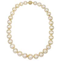 Seed Pearl Necklace with Pave Diamond Lion Motifs at 1stDibs