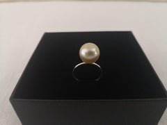 Golden South Sea Pearl Ring Round Natural Color and Luster