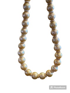 Golden South Seas Pearl Necklace with Diamond and Gold