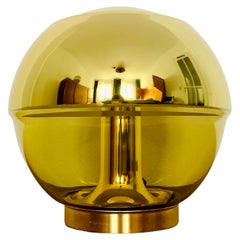 Golden Space Age Glass Table Lamp by Peill and Putzler
