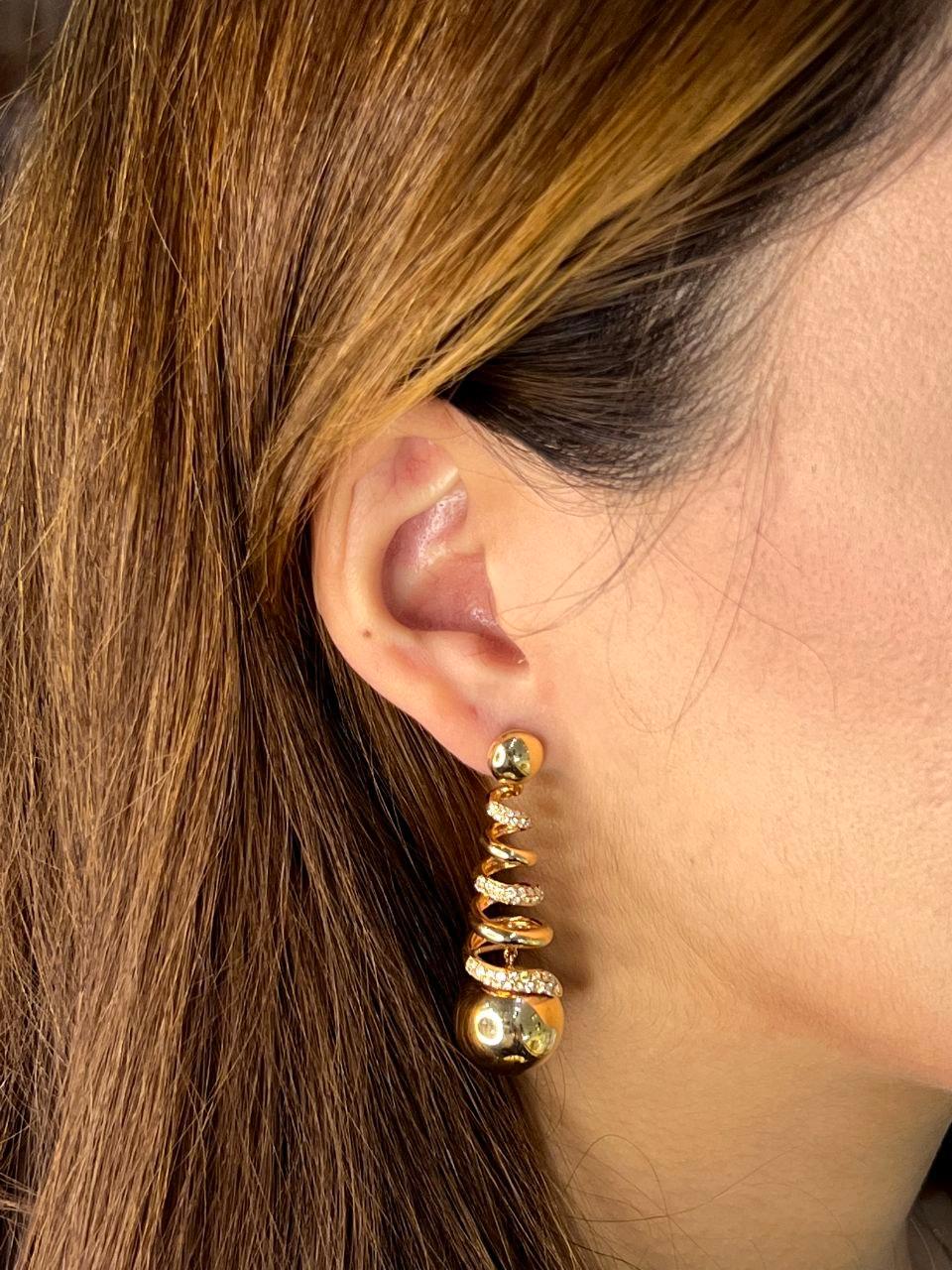 gold globe earrings