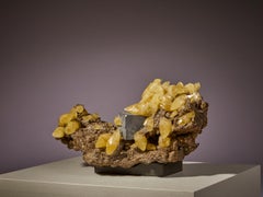 Yellow Calcite Silver Galena decorative object table top