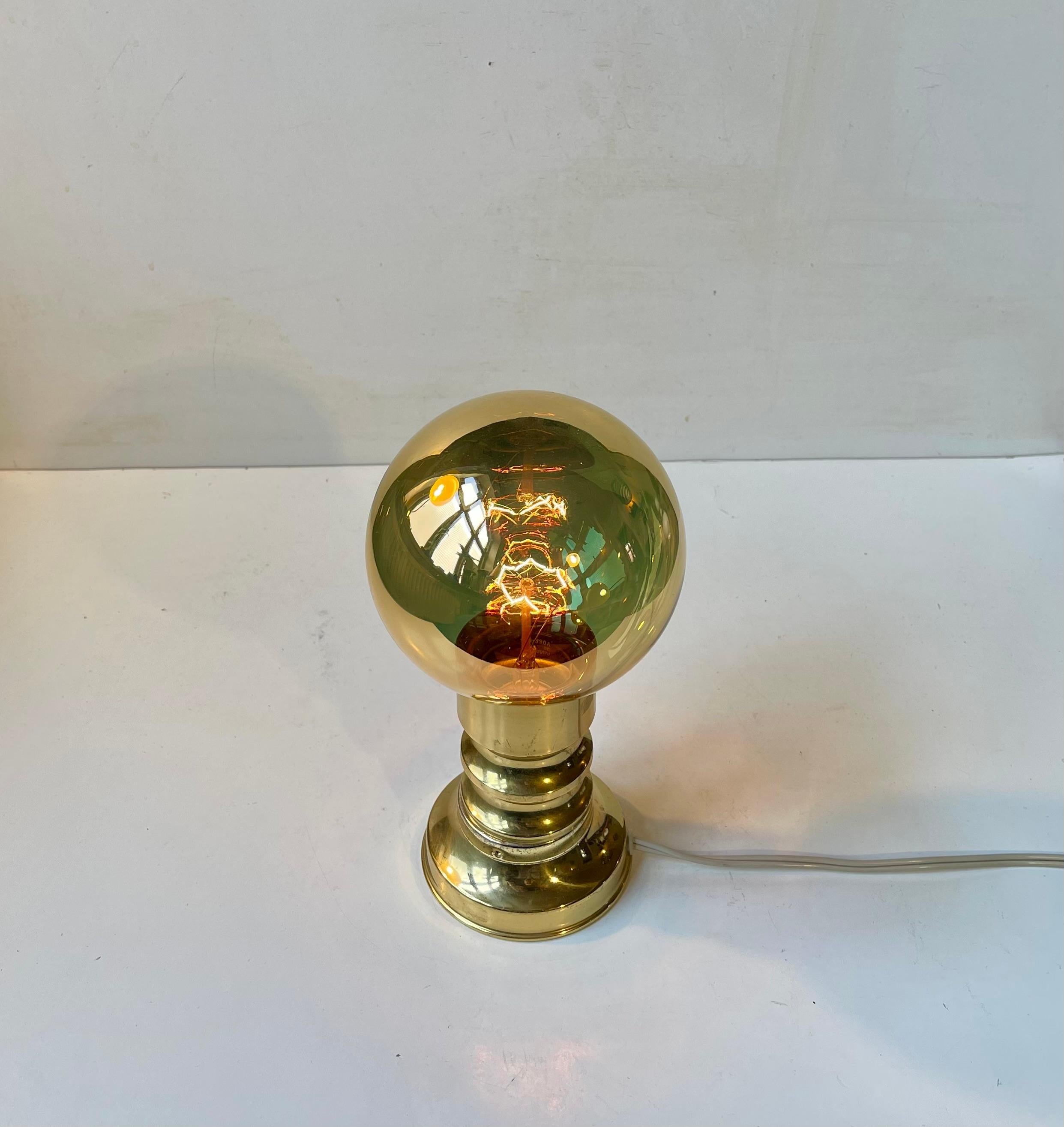 Mid-20th Century Golden Spy Ball Table Lamp in Brass from Frimann, Danish 1960s For Sale