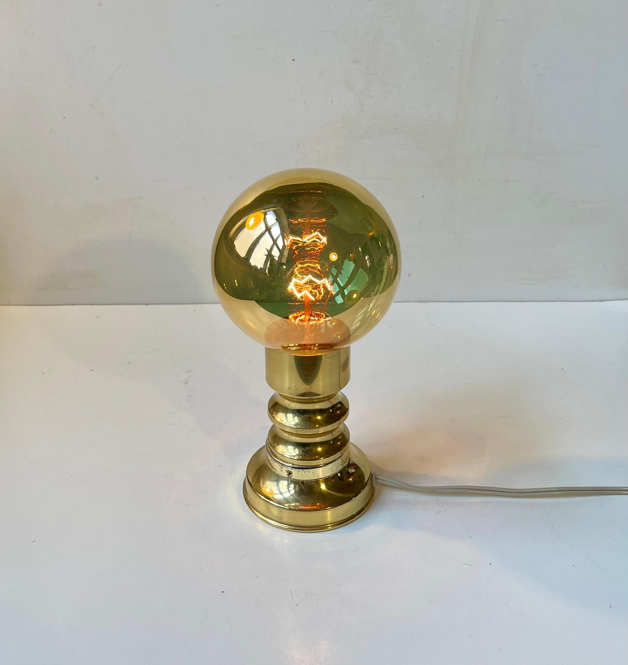 Golden Spy Ball Table Lamp in Brass from Frimann, Danish 1960s For Sale 1
