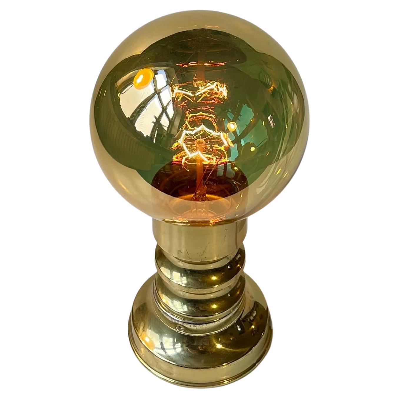 Golden Spy Ball Table Lamp in Brass from Frimann, Danish 1960s For Sale