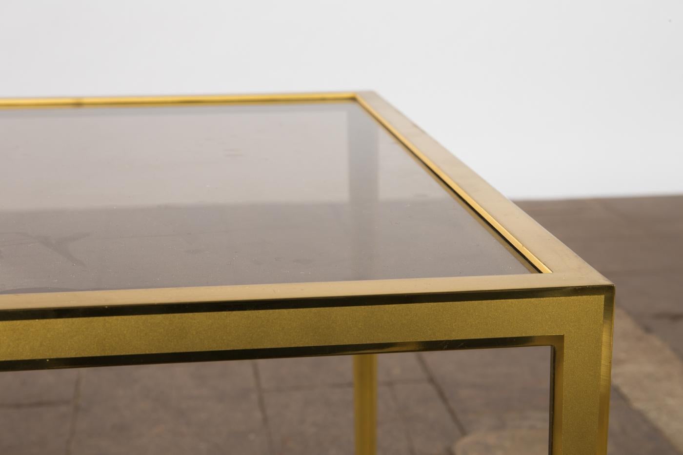 20th Century Golden Mid-Century Modern square Brass coffee table by Vereinigte Werkstätten For Sale