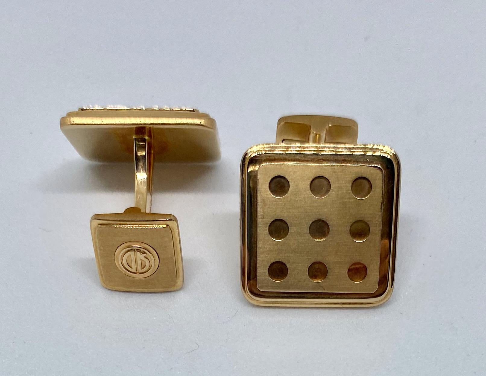 gold square cufflinks