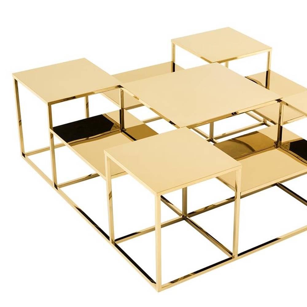 gold square coffee table
