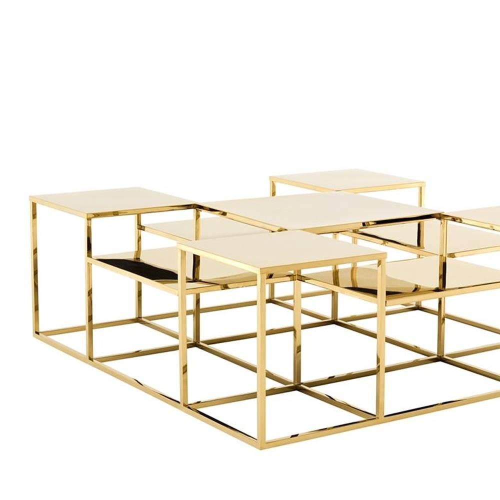 Gilt Golden Square Tops Coffee Table
