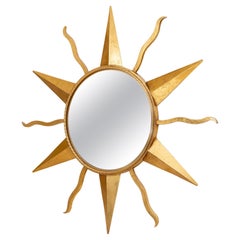 Specchio Golden Sun Burst, Metallo, probabilmente Italia, 21° secolo