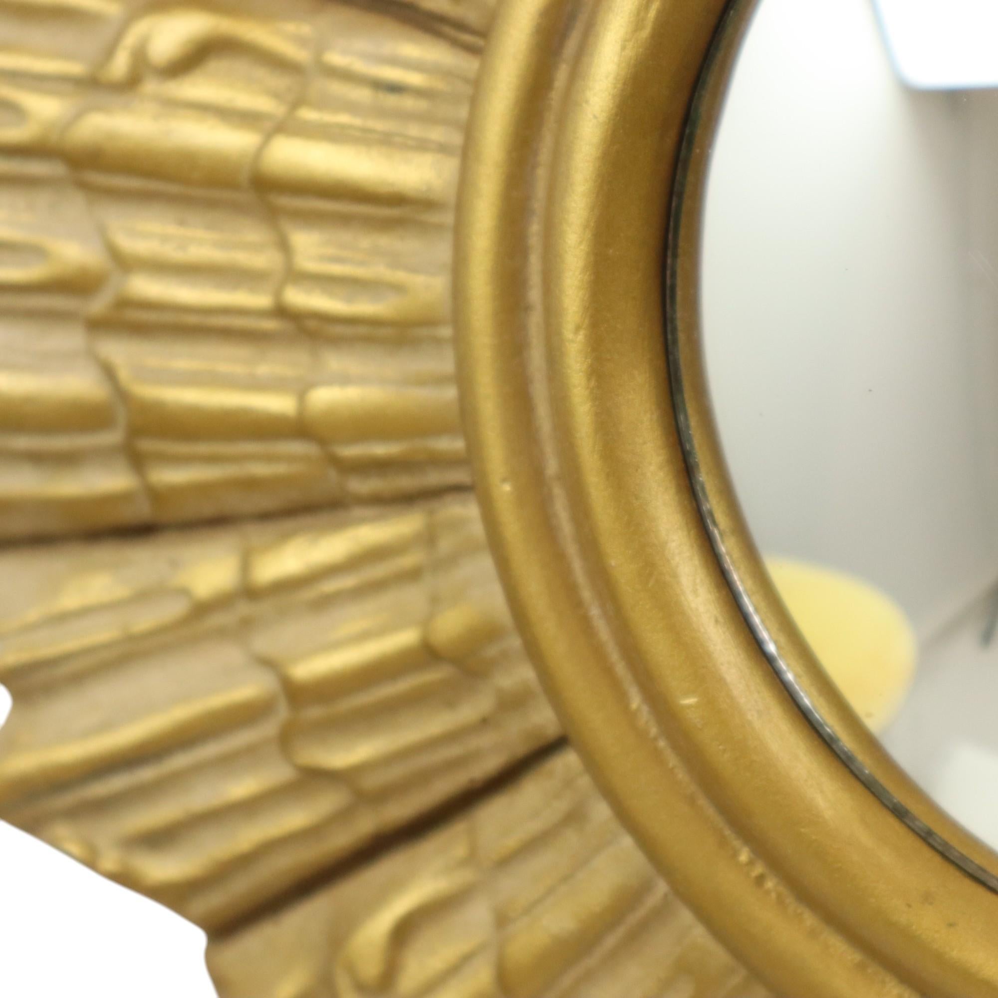 Golden Sun Mirror Plaster Sunburst Mirror Convex 48cm For Sale 2
