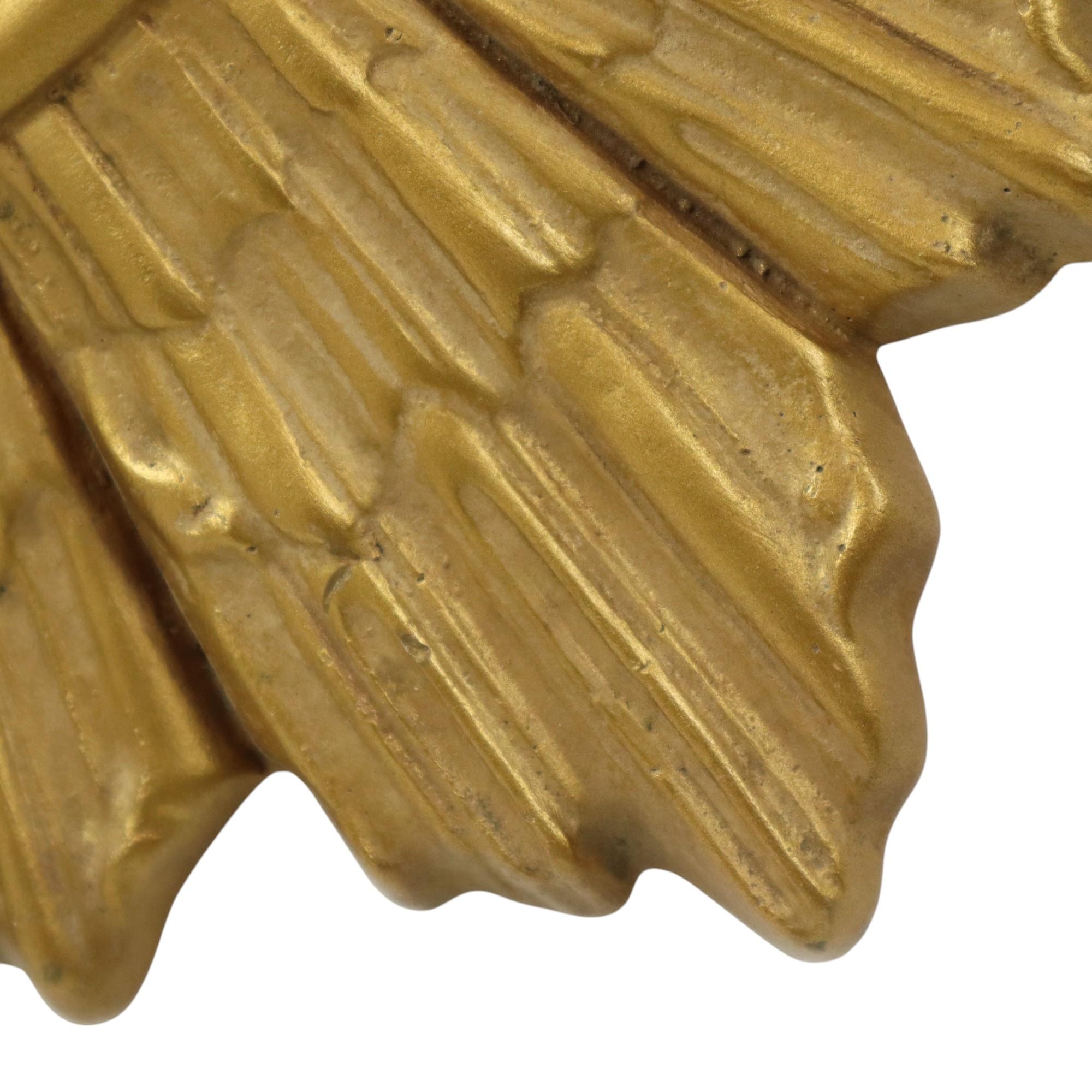Golden Sun Mirror Plaster Sunburst Mirror Convex 48cm For Sale 3