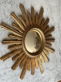Golden Sunburst Mirror, France, 1970s