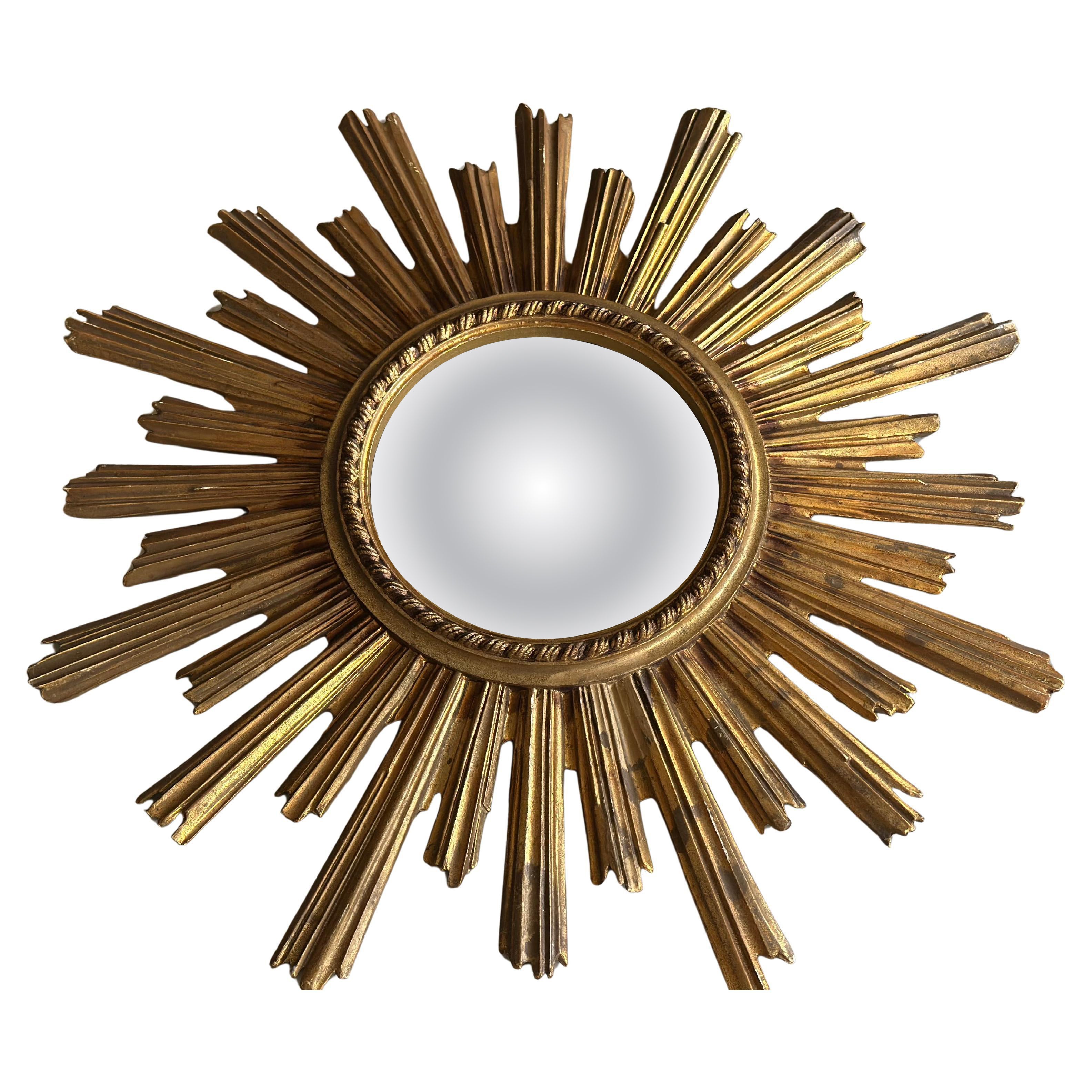 Specchio a raggiera dorato, Francia, anni
70