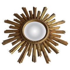 Specchio a raggiera dorato, Francia, anni '70