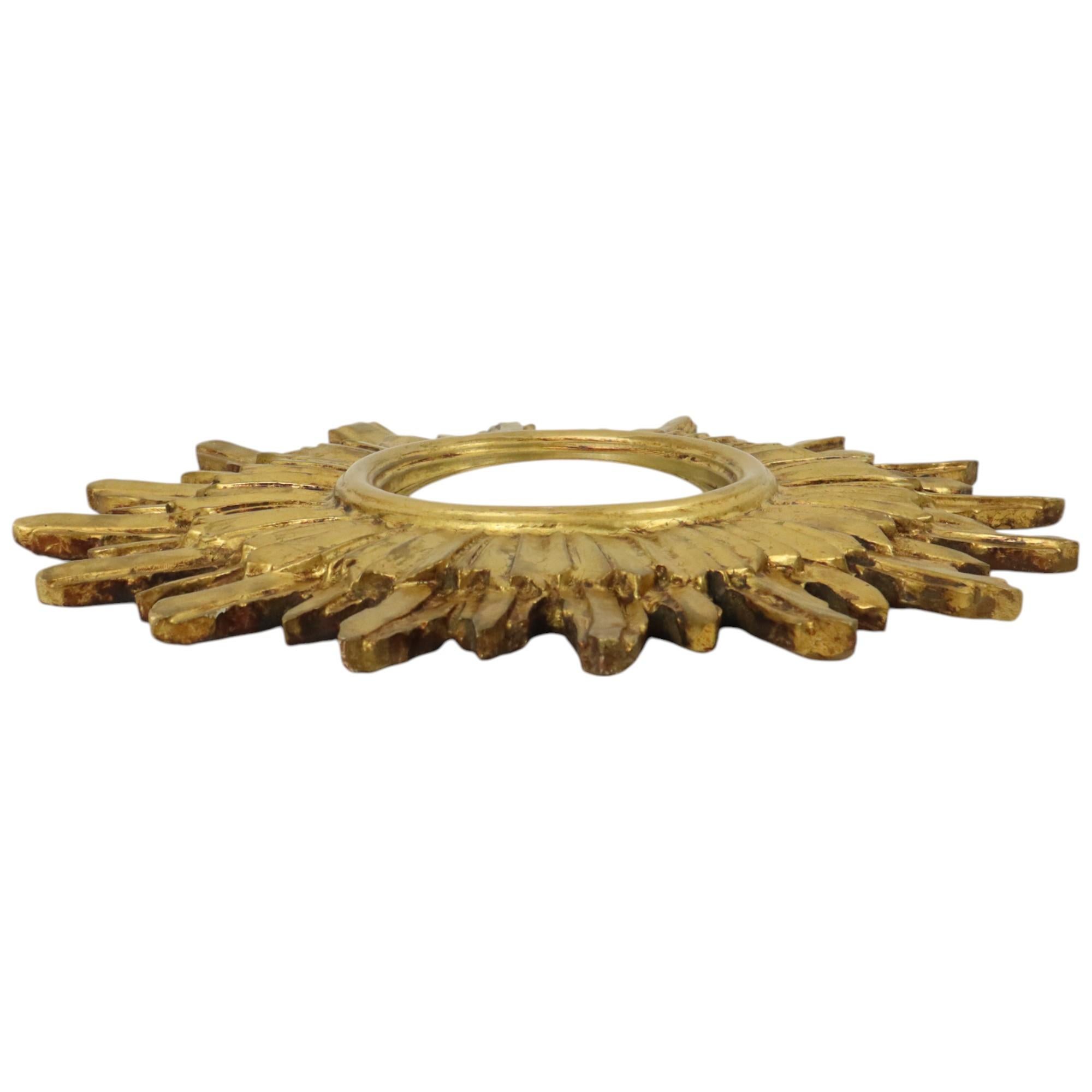 Golden Sunburst Spiegel Sun Spiegel Wood Konvexe Hexe Spiegel Sixties im Angebot 6