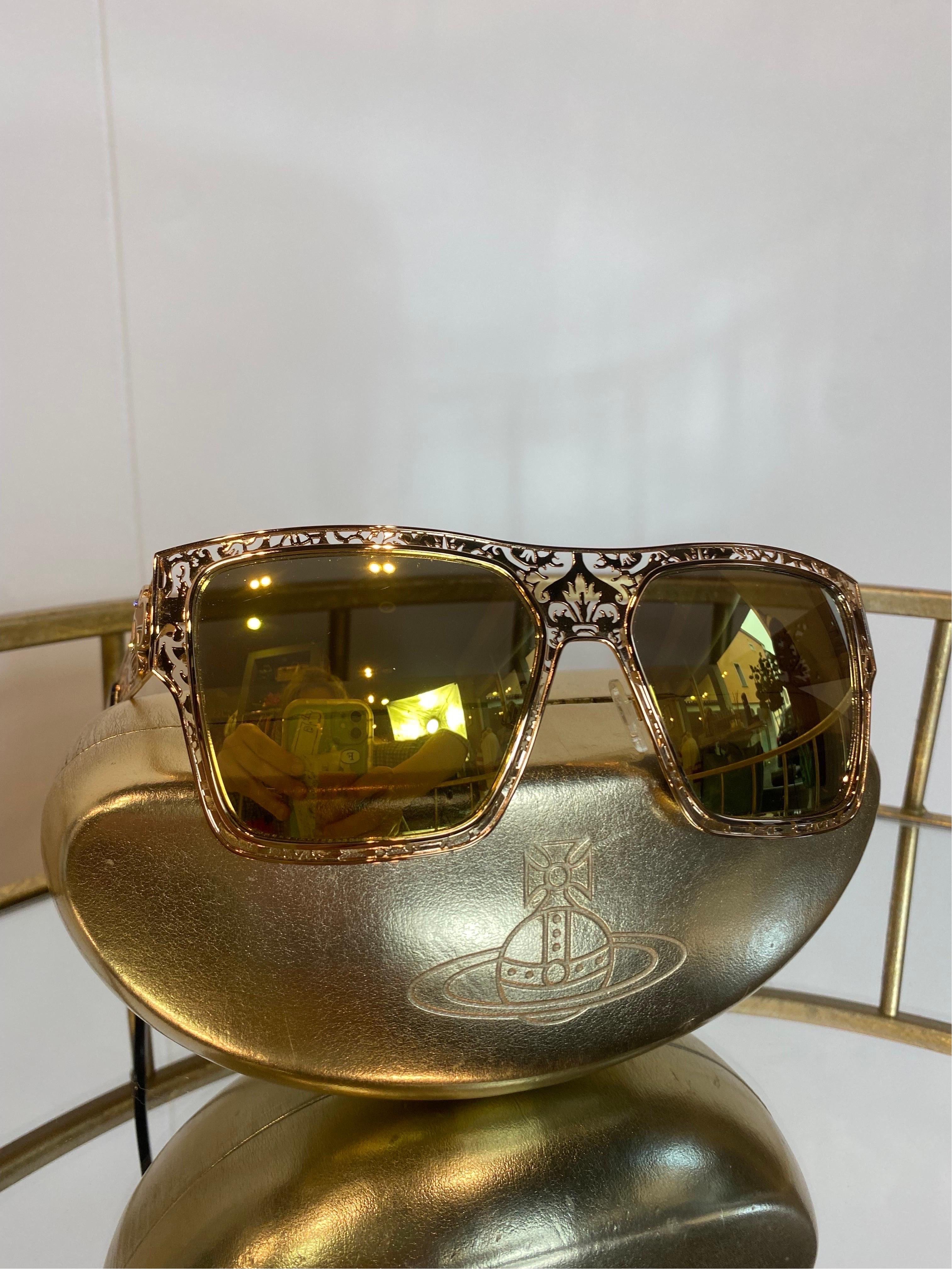 Golden sunglasses Vivienne Westwood For Sale 2