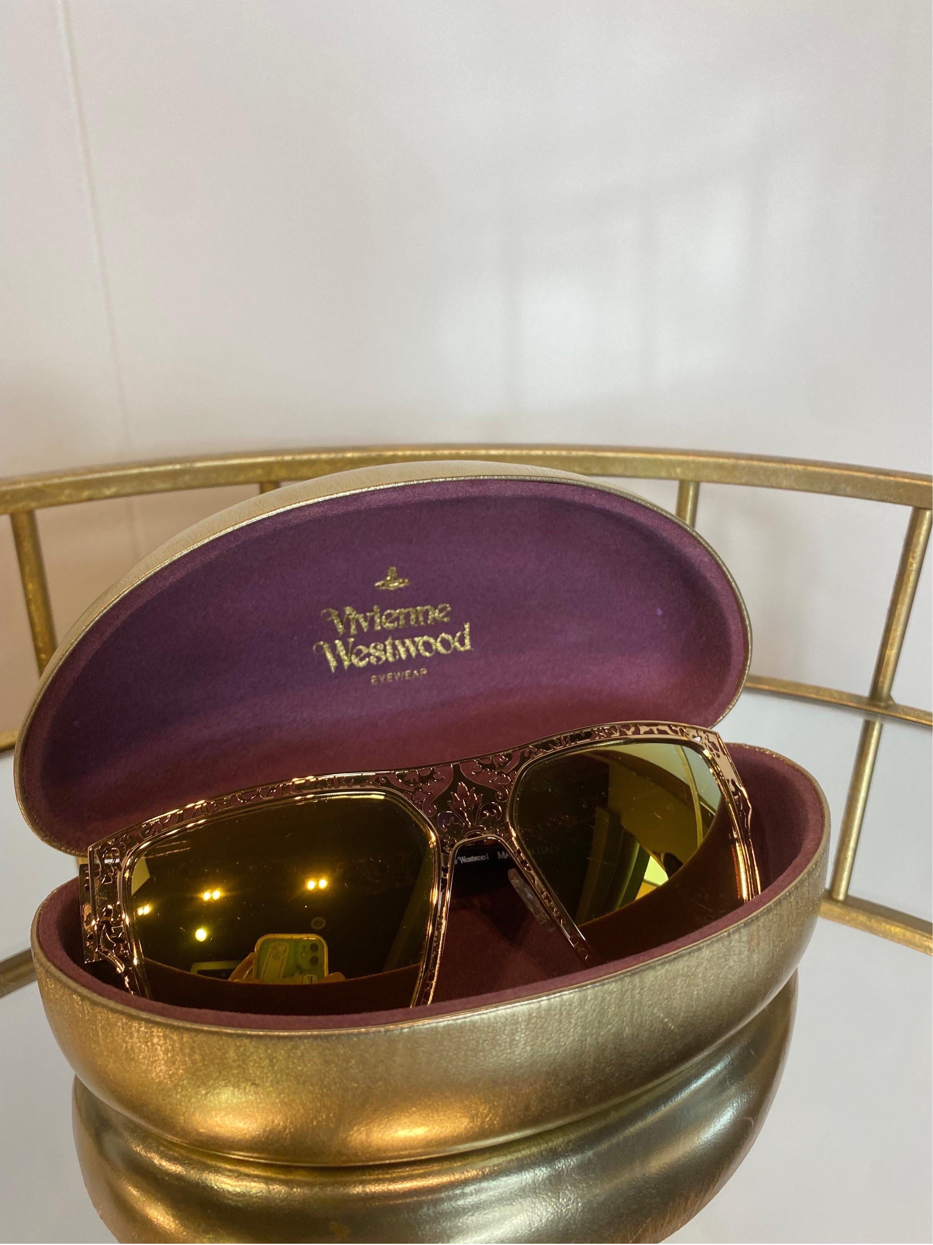 Golden sunglasses Vivienne Westwood For Sale 4