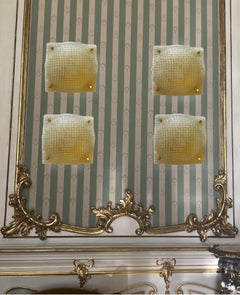Golden Sunset, Pair of Gorgeous Murano Ceiling Lights, 1980's